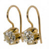 Victorian Style Old European Cut Diamond Buttercup Dangle Earrings in 18 Karat Yellow Gold