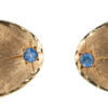 14 Karat Yellow Gold Oval Cufflinks with Small Sapphires