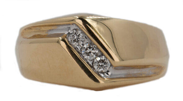 10 Karat Two-Toned 3 Diamond Ring