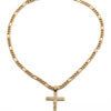 14 Karat Yellow Gold Cross with Screw Head Designs (Cross Pendant