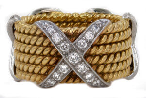 Tiffany & Co. Schlumberger 18 Karat Yellow Gold & Platinum Diamond