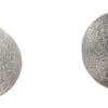 14 Karat White Gold Engraved Round Disc Button Style Earrings