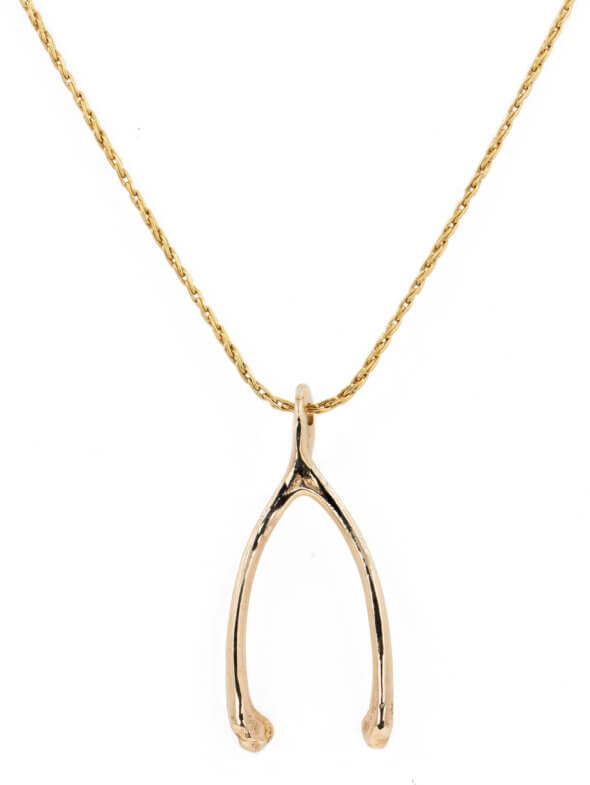 14 Karat Yellow Gold Wishbone Pendant (Pendant Only)