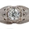 Platinum Clear Stone Masonic Ring