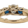 18 Karat Yellow Gold Diamond and Sapphire 4 Stone Ring