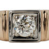 Mens Vintage 2 tone 0.85 Carat Diamond Ring