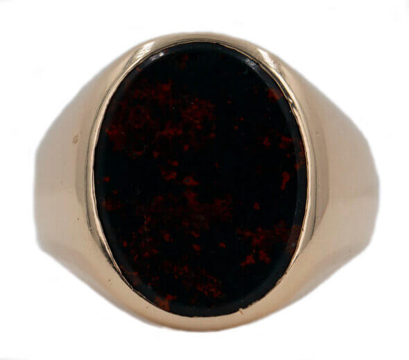 Yellow Gold Bloodstone Ring