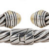 David Yurman Sterling Silver and Yellow Gold Classic Cable Hinged