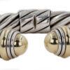 David Yurman Sterling Silver and Yellow Gold Classic Cable Hinged