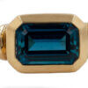 David Yurman Sterling Silver and 18 Karat Yellow Gold Blue Topaz Ring