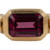 David Yurman Sterling Silver and Yellow Gold Garnet Ring