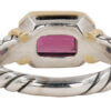 David Yurman Sterling Silver and Yellow Gold Garnet Ring