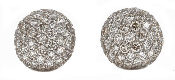 Cluster Diamond Stud Style Earrings 1.04 Carat Total Weight