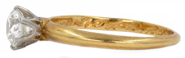 Tiffany & Co. Solitaire Diamond Ring in 18 Karat Yellow Gold and Platinum