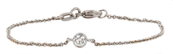 0.19 Carat Diamond Cable Chain Bracelet in 14 Karat White Gold