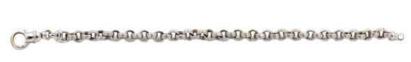 18 Karat White Gold Textured Rolo Bracelet