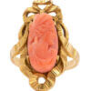 Victorian Pink Coral Cameo Ring