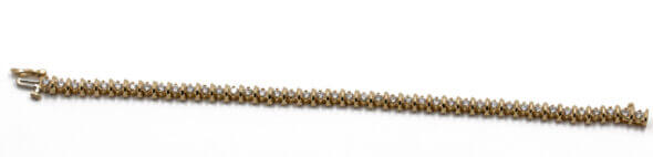 Diamond Bracelet in 14 Karat Yellow Gold, 42 Round Diamonds