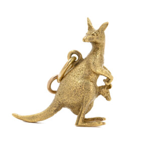 18 Karat Yellow Gold Kangaroo Charm