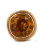 14 Karat Yellow Gold Fob Citrine Pendant, with 4 Diamonds