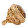 14 Karat Yellow Gold Fob Citrine Pendant, with 4 Diamonds