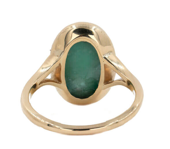 Light Green Oval Turquoise 14 Karat Yellow Gold Ring