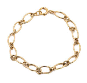 14 Karat Yellow Gold Oval Link Bracelet