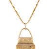 14 Karat Yellow Gold Purse pendant/charm with semi circle turquoise