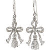 Edwardian Platinum Diamond Bow Earrings