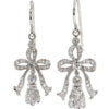 Edwardian Platinum Diamond Bow Earrings