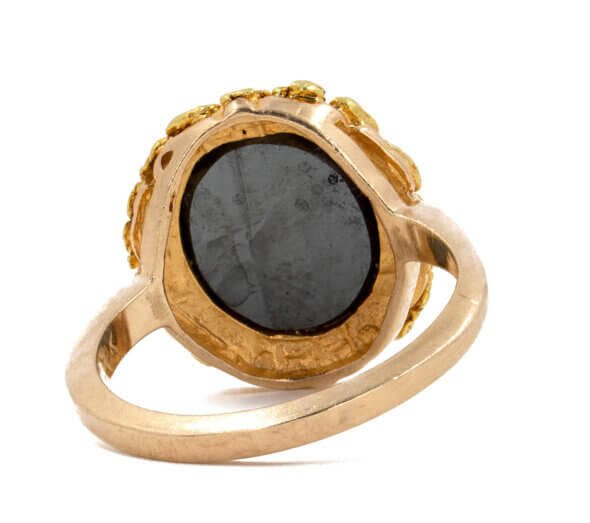 10 & 22 Karat Yellow Gold Hematite Ring