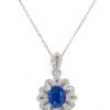 2.23 Carat Sapphire Pendant in 14 Karat White Gold with .36 Carats in