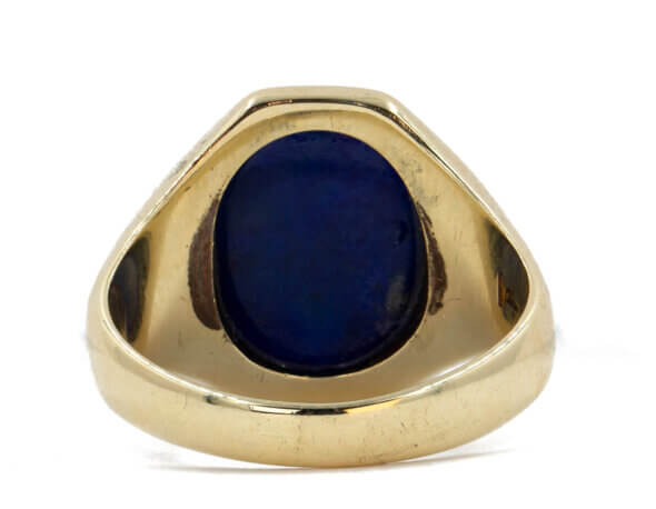 14 Karat Yellow Gold Lapis Ring