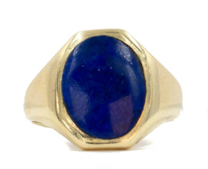 14 Karat Yellow Gold Lapis Ring