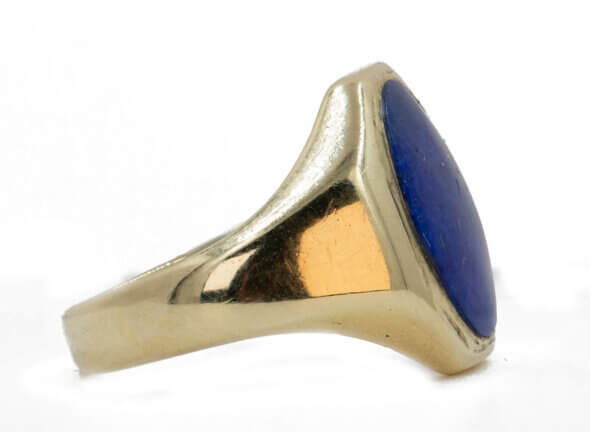 14 Karat Yellow Gold Lapis Ring