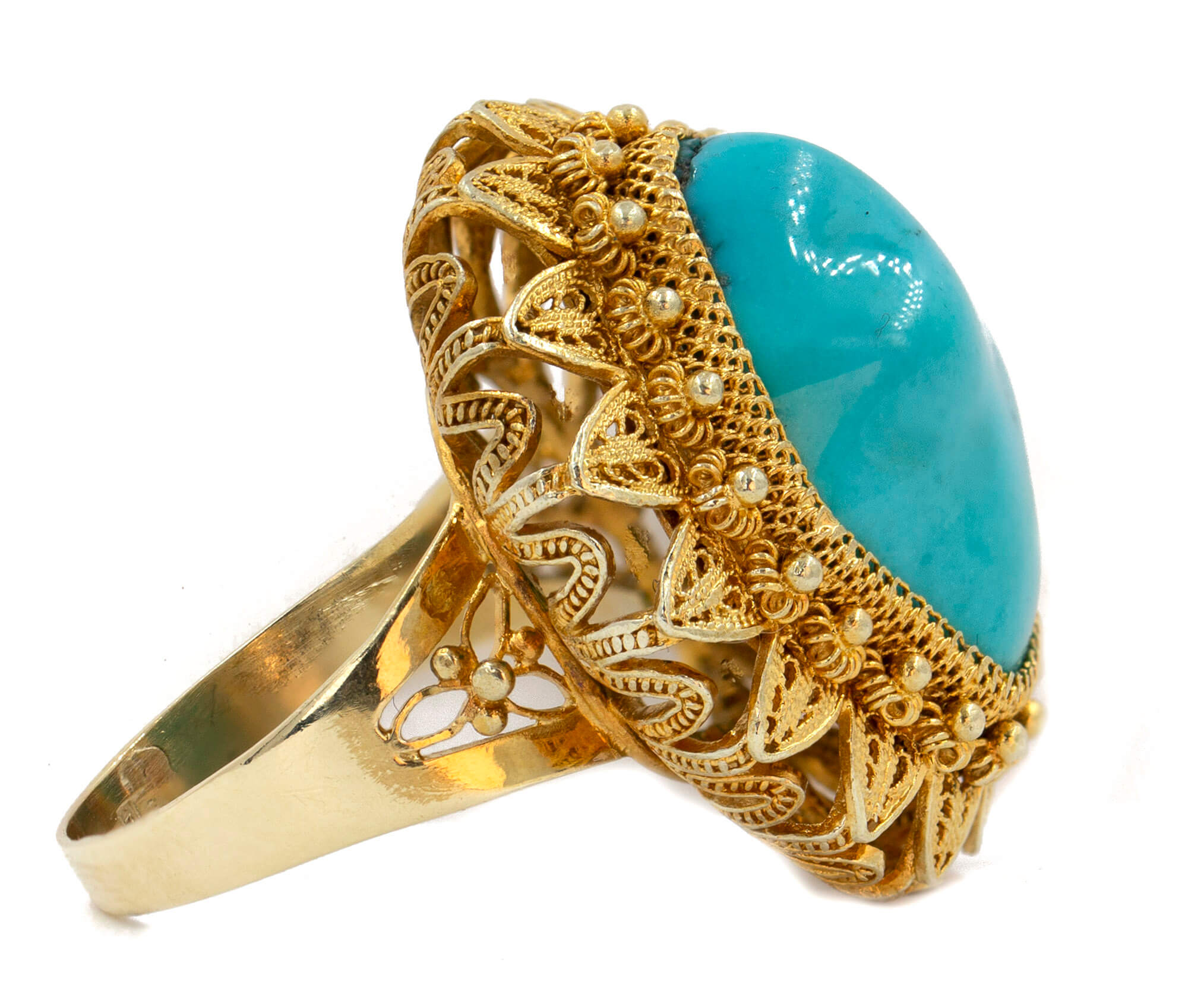 Yellow gold clearance turquoise ring