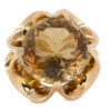 Round Smokey Quartz Ring in 14 Karat Yellow Gold