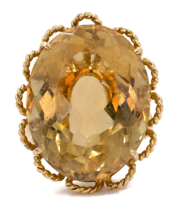 14 Karat Yellow Gold Citrine Ring