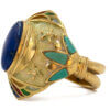 Enamel, Turquoise & Lapis Ring in 18 Karat Yellow Gold