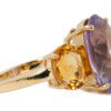 5 Carat Oval Amethyst with 2.40 Carat Citrine 3 Stone Ring