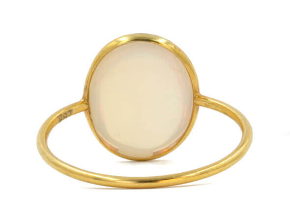 3.60 Carat Opal Ring in 18 Karat Yellow Gold