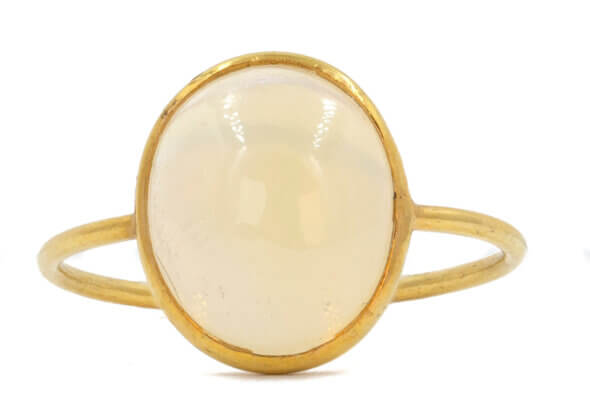 3.60 Carat Opal Ring in 18 Karat Yellow Gold