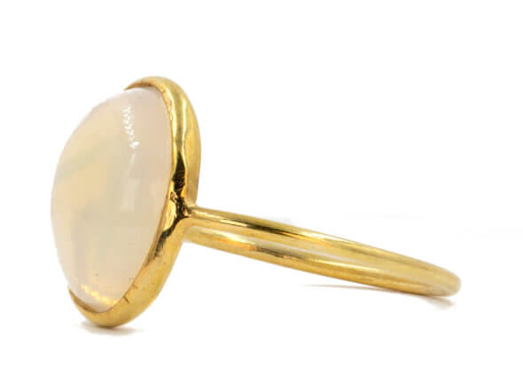 3.60 Carat Opal Ring in 18 Karat Yellow Gold