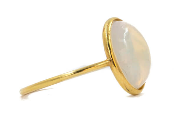 3.60 Carat Opal Ring in 18 Karat Yellow Gold