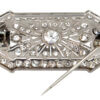 Early Art Deco Platinum Brooch with 1.55 Carats in Diamond
