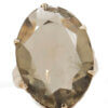 18 Karat Yellow Gold Oval Smokey Quartz Ring