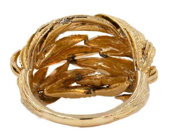18 Karat Yellow Gold Leaf Ring