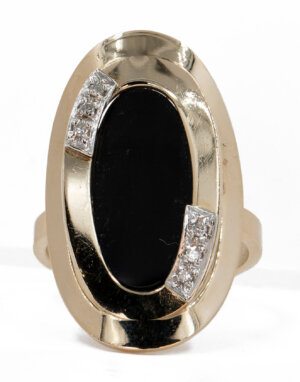 Retro Onyx yellow gold Diamond Ring