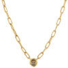 18 karat 2tone Bezel Set Round Diamond Necklace