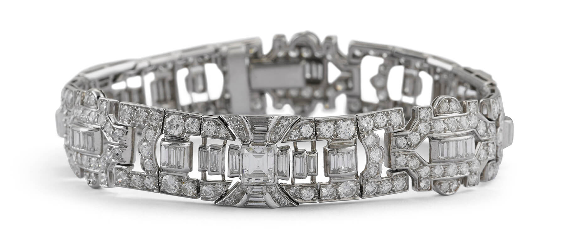 Platinum Art Deco 9.58 Carat Diamond Bracelet - Lippa's Jewelry